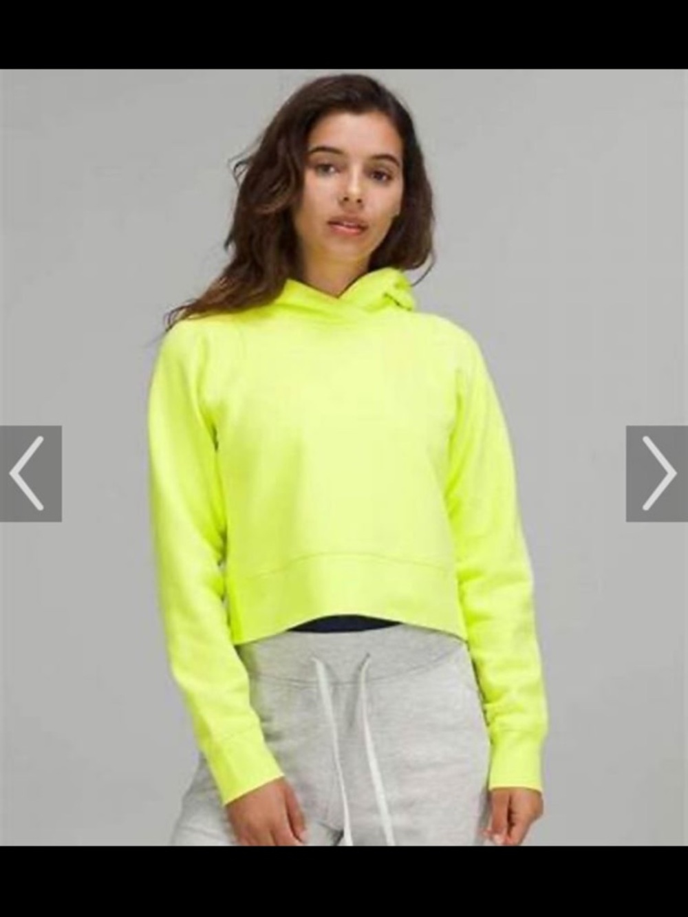 Lululemon loungeful Neon Yellow Cropped Hoodie - Women Tops